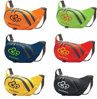 Персоналізована сумка для ласощів для собак з іменами та декором | Сумка для дресирування собак (Зелений/Блакитний)