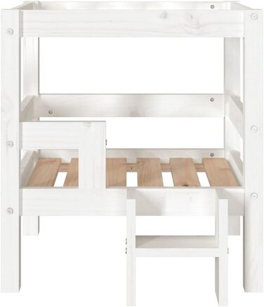 Ліжко для собак vidaXL, біле, 55,5x53,5x60 см, масив сосни, спальне місце для тварин