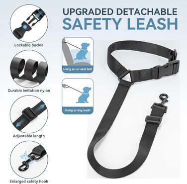 Автомобільний лежак для собак PETFIT, 12.5 см, блакитний, до 12 кг, з підкладкою