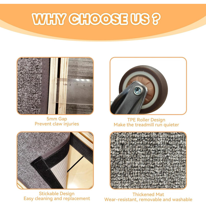 Ляльковий біговий диск для котів Homegroove, 113 см, XL, натуральне дерево, для зниження ваги та здоров'я