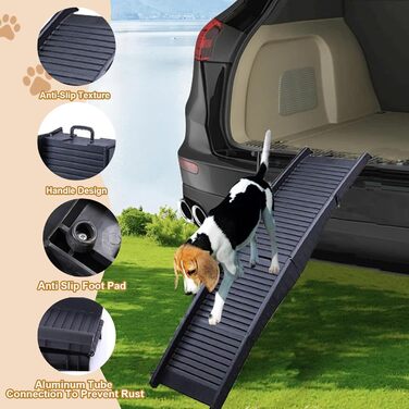 Рампа для собак Hunderampe, пластикова, складається, до 75 кг, з антиковзким покриттям, для маленьких собак, допомога при входженні в авто