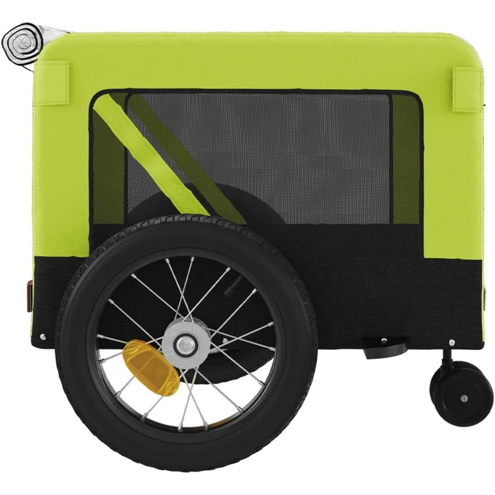 Причіп для велосипеда ZEYUAN для собак (зелений/чорний), Oxford-тканина, сталь, 93934