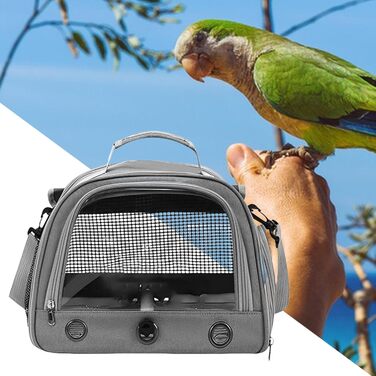 Транспортна сумка для папуг, переноска для птахів, сіра