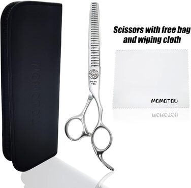 Професійна ножиця для грумінгу собак Chunker з імітацією діаманта, 440C сталь, відполірована, для домашнього використання та професійного грумінгу, 19.1 см