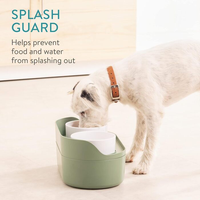 Станція для корму для собак Navaris (2 шт.) - піднятий годівниця для собак, набір мисок для собак, годівниця для собак, бар для корму для собак, блакитний (зелений)
