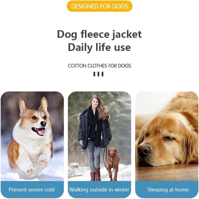 Зимовий теплий одяг для собак: вітронепроникний пуловер з флісу з блискавкою, турквеновий колір, розмір XL