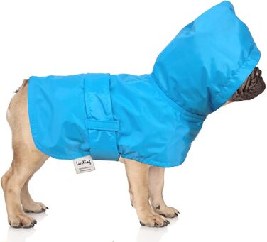 Дощовик для собак LeerKing: водонепроникний дощовик з м'якою підкладкою, для малих, середніх та великих собак, довжина 11-71 см, колір блакитний