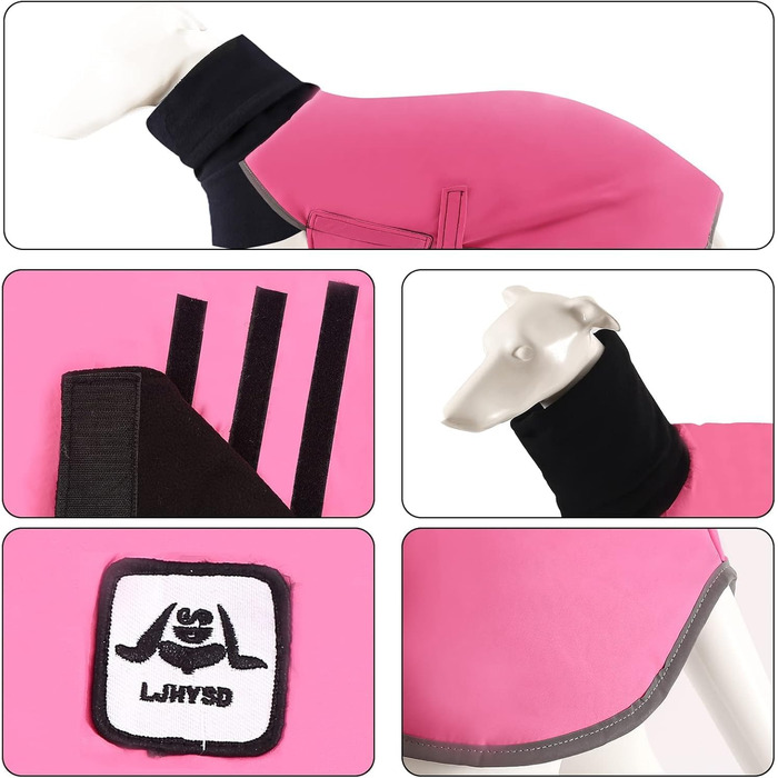 Водонепроникний зимовий одяг для Whippet (Saukis) – рожевий, XS