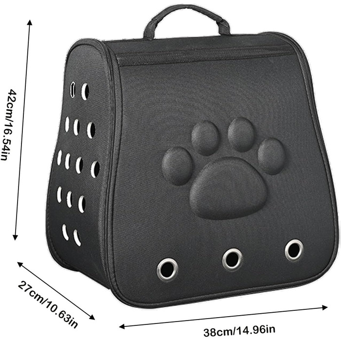 Чорна переносна сумка-переноска для котів та собак, зручна для подорожей | Переноска для тварин з вентиляцією