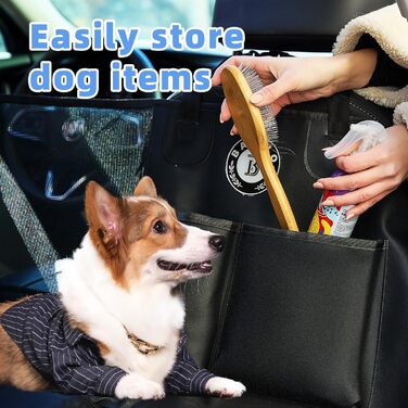 Захист для заднього сидіння автомобіля для собак, водовідштовхуючий, стійкий до подряпин, з PU-шкіри, міцна основа, витримує 180 кг, лежанка для собак в авто, захист сидіння від бруду та шерсті