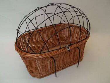 Велосипедний кошик для собак та котів, широкий з дерев'яним дном