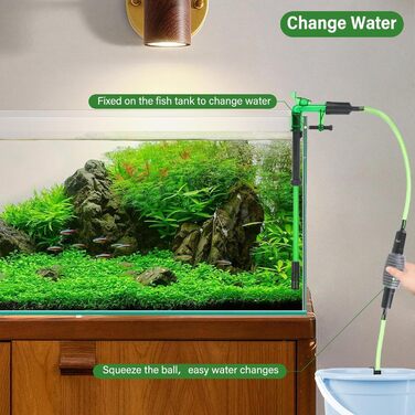 Сифон для акваріума AQQA: очищувач ґрунту, 3-в-1, до 60 см