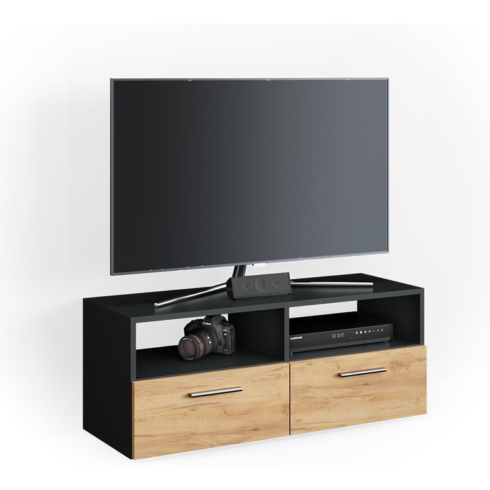 ТВ-тумба Vicco Diego, білий глянець, 95x38 см, антрацит