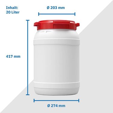 Контейнер для корму з кришкою та лопаткою DIE BOX FABRIK, 20 л, HDPE, для зберігання корму для тварин, велика горловина, топ-якість