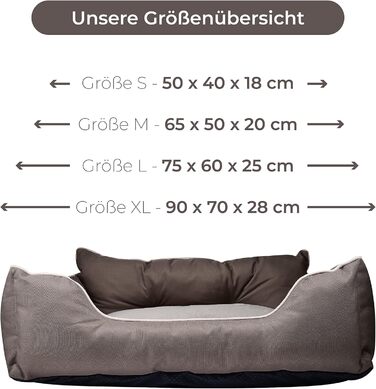 Ліжко для собак Benetton, коричневе, 90x70x28 см, ергономічне, знімний чохол