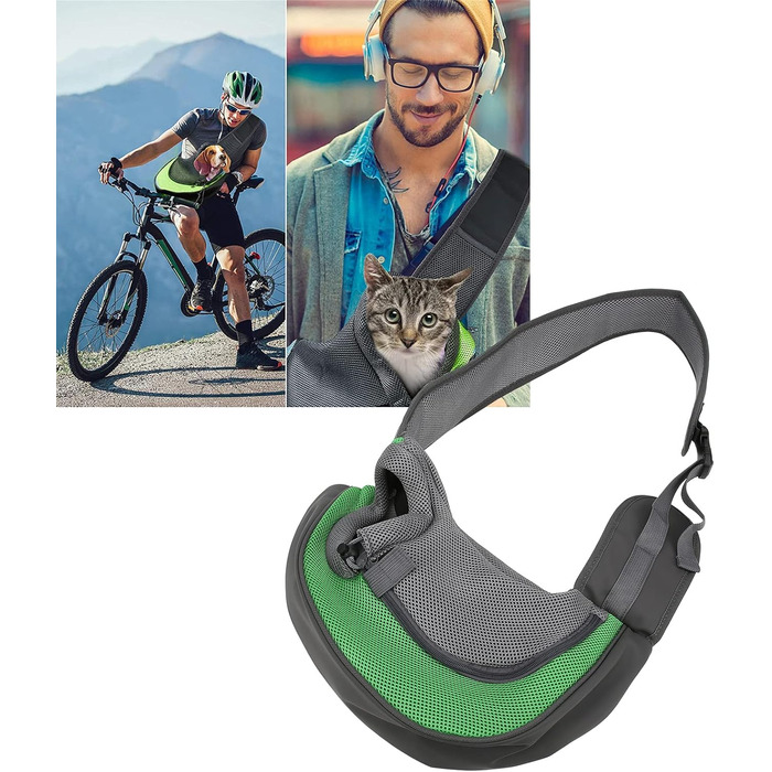 Сумка-переноска для тварин Natudeco, дихаюча сітчаста сумка через плече, сумка для собак, безпечна сумка з регульованим ременем для маленьких тварин, подорожі на відкритому повітрі (L)