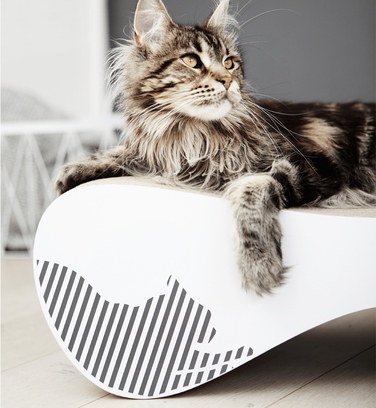 Картонна дряпалка myKotty біла, 71x21x25 см, для кошенят та дорослих котів
