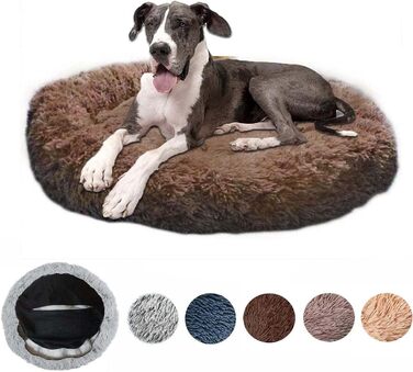 Ортопедичне ліжко для собак XL-XXXL: зручне, кушетка для великих собак, антистрес, з ефектом пам'яті, 120 см, темно-коричневе