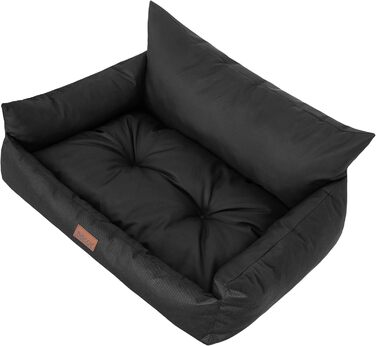 Водонепроникне ліжко для собак великих і середніх порід - диван-ліжко для собак Joker, знімний килимок, чорний колір, 64x49 см, Oeko-Tex сертифікат