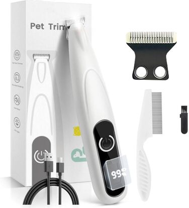 Триммер для догляду за лапами собак та котів з LED-підсвічуванням, USB-C, тихий, водонепроникний