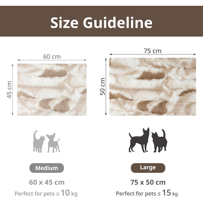 Тепла ковдра для кота, гріюча ковдра для котів та собак, самогріюча ковдра для котів, 75x50 см, коричнева