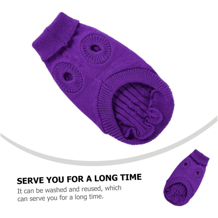 Пов'язка на голову для собак POPETPOP з акрилових волокон, фіолетового кольору, тепла, для зими, миється та повторно використовується, розмір XXXL