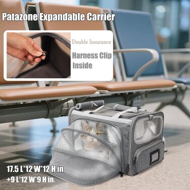 Трансформер для котів та собак, L, рожевий/сірий - переноска для подорожей, переноска для тварин, переноска для маленьких собак, переноска для кошенят