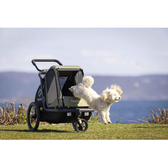 Hamax Pluto - велосипедний причіп для собак, зелений