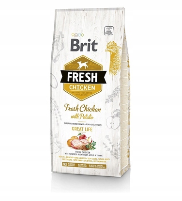 Сухий корм Brit Fresh Курятина та Картопля для дорослих собак Great Life, 12 кг