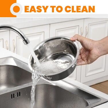 PETTOM Миски для собак 2 шт. з нержавіючої сталі (3120 мл), миски для корму для собак, миски для води з неслизьким силіконовим дном для великих, середніх та маленьких собак, сірі, 21 см