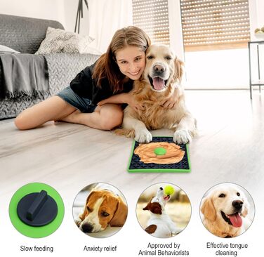 Килимок для годівлі собак у клітці, килимок для собак, годівниця з арахісової пасти, тренувальний килимок для цуценят, повільне годування (1 шт., помаранчевий) Помаранчевий/Західний колір у зигзаг (Sunset Chevron)