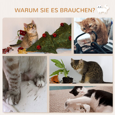 PawHut Cat Lounger Cat Tree з плюшевою подушечкою Play Ball 53 см Розважальна полиця для кішок білого кольору для щасливих котів