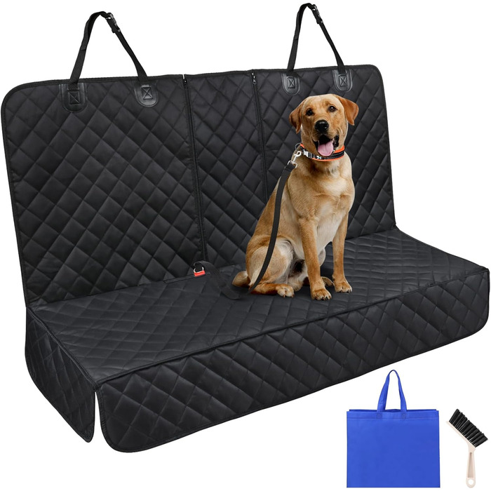 Захисний чохол на сидіння авто для собак, 136x119 см, чорний, універсальний, нейлон. З щіткою для чищення та сумкою. Підходить для більшості авто та SUV.