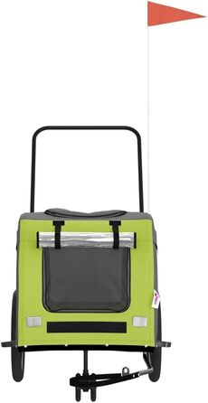 Причіп для тварин на велосипед, Oxford, тканина та метал, помаранчевий та сірий (63 x 121 x 65 см)