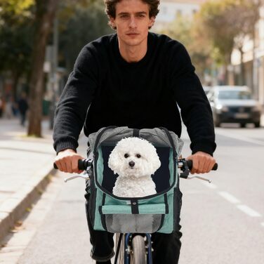 Сумка-переноска для тварин на велосипед, складана, знімна, блакитна