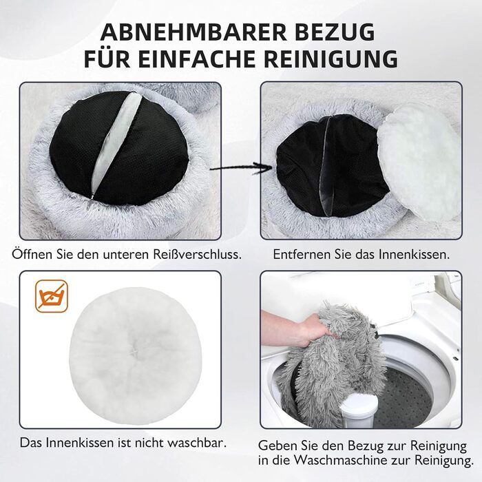 Ортопедичне ліжко для собак середнього розміру, миється, подушка для котів/собак, кругла, плюшеве ліжко-софа для собак/котів, 80x80x20 см, темно-сірий