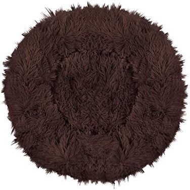 Кругле ліжко для собак Springos з антиковзною основою, 80 см, коричневе