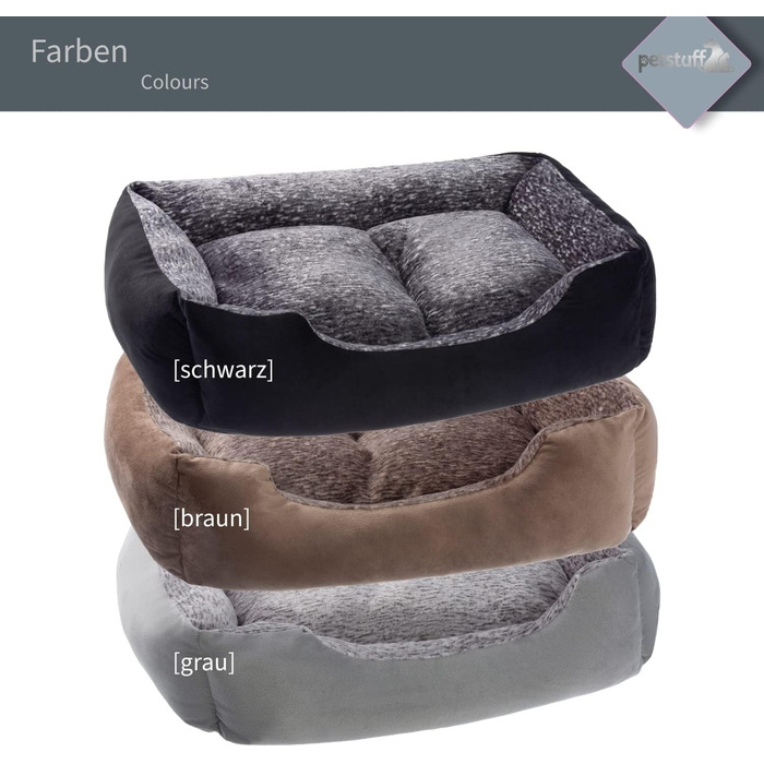 Крісло-ліжко для собак з знімним подушкою, можна прати, чорний колір, розмір M