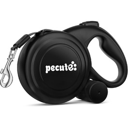 Рулетка для собак Pecute 10м, чорна. Макс. вага - 50 кг, антизаплутана, з кнопкою швидкої зупинки