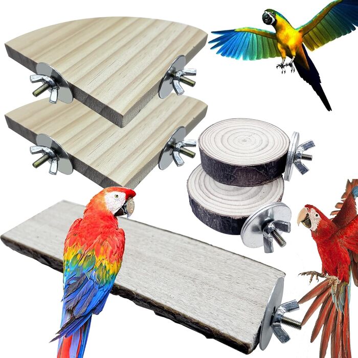 Набір з 9 дерев'яних перекладин Allazone для птахів, гойдалки для папуг, аксесуари для клітки (стиль 7)