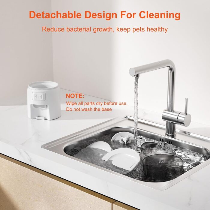 Автоматичний кормушка для котів Balimo, 3L, WiFi, керування через додаток, для собак, білий