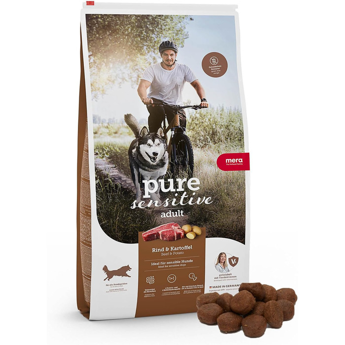 Беззерновий корм для собак MERA Pure Sensitive з яловичиною та картоплею, 12.5 кг