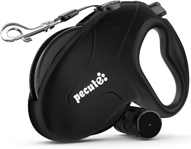 Pecute Повідок-рулетка для собак 10 м, антиковзний, 360° без заплутування, з швидким гальмом, для собак до 50 кг