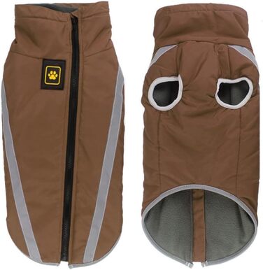 Зимовий теплий одяг для собак FeimaX: водонепроникний теплий зимовий одяг для собак з флісовою підкладкою, відбиваючими елементами, для цуценят, маленьких, середніх та великих собак, оливковий (коричневий), XXL