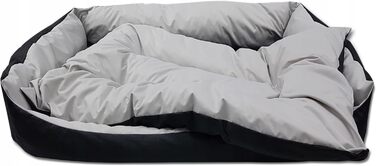 Ліжко для собак великих порід Odolplusz, корзина, диван для тварин, 150x105 см (чорний + графітовий сірий)