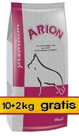 Сухий корм для собак Arion Premium Adult Ягня з рисом 10 кг + 2 кг