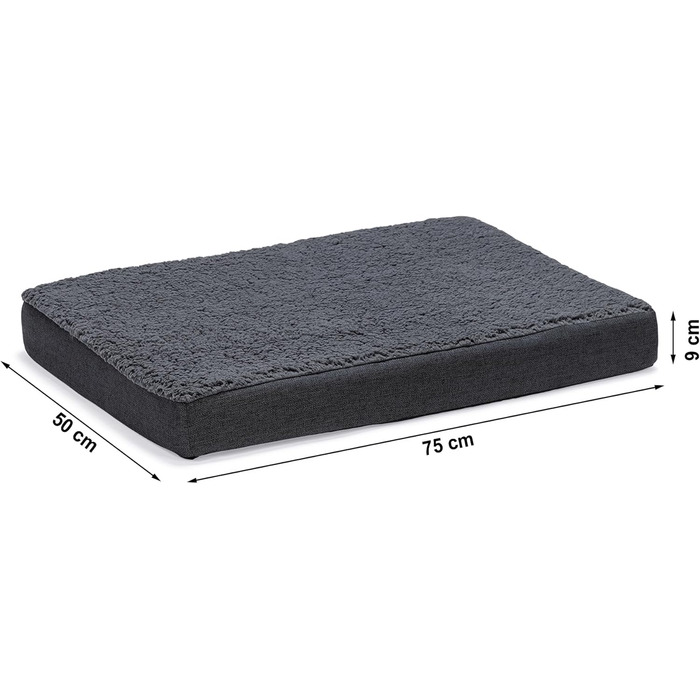 Ортопедичне ліжко для собак Beeztees Zira, темно-сірий, 75x50x9 см