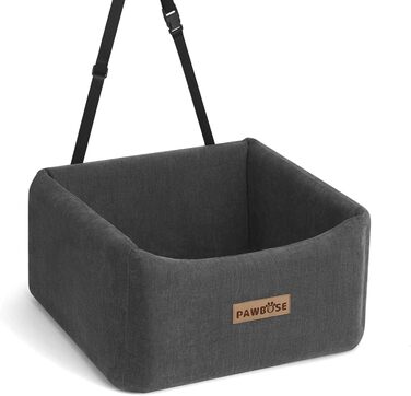 Автокрісло для собак середніх порід до 15 кг з ременем безпеки, сіре, знімний та миючий чохол