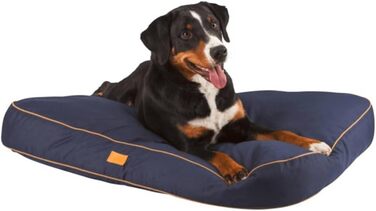Лежанка для собак Kerbl Jerome, м'яке ліжко для собак, 80x60x6 см, поліестер, синьо-коричневий, з антиковзким покриттям