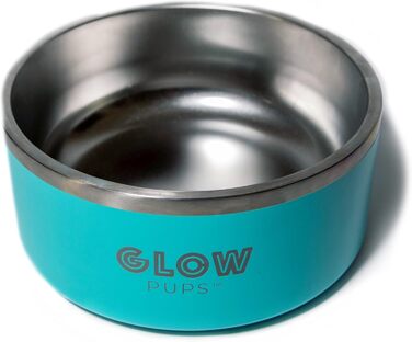 Миска для собак Glow Pups, нержавіюча сталь, вакуумна, 1,8 л, рожева, для середніх і великих порід, подвійні стінки, не ковзає, зберігає воду холодною
